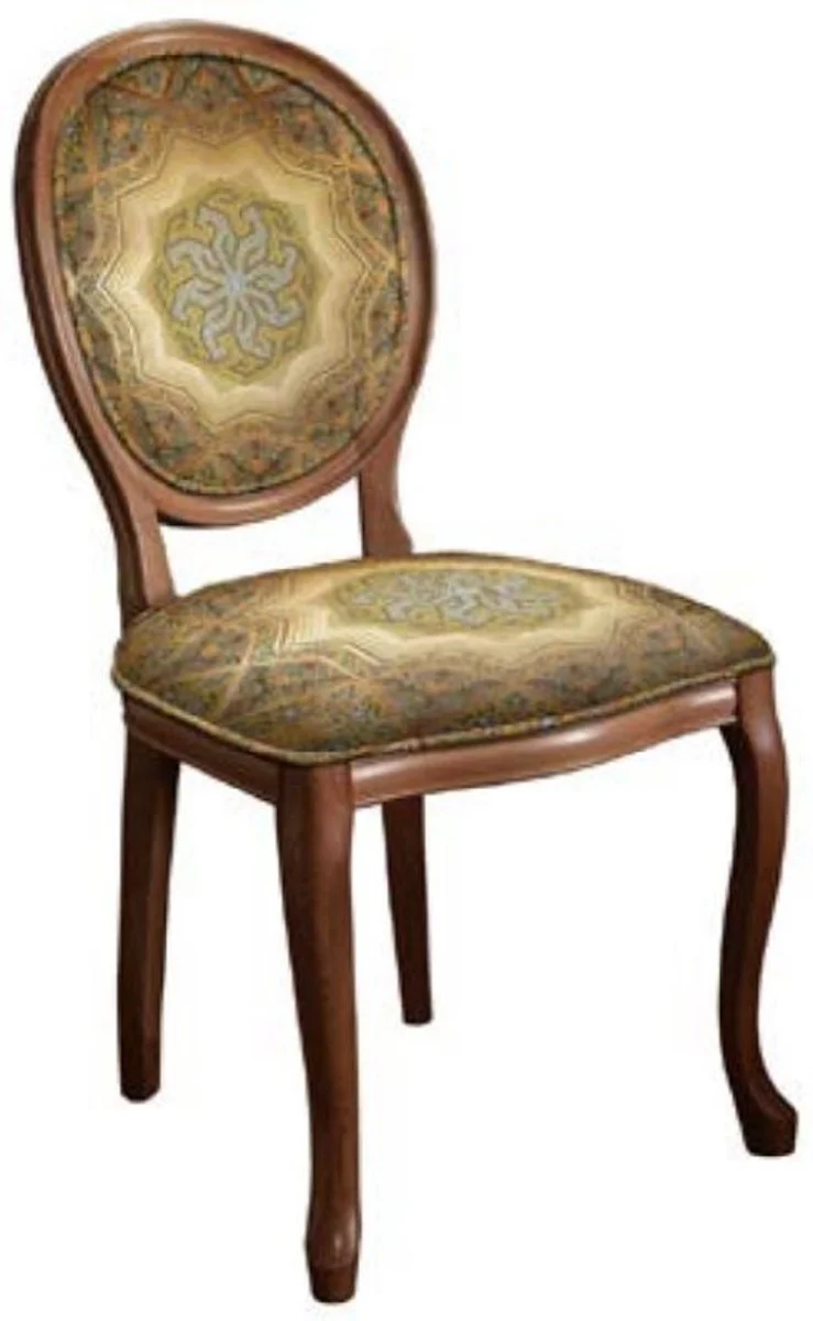 Baroque Dining Room Chair Set Multicolored / Brown - 6 Handmade Solid Wood Kitchen Chairs in Baroque Style - Baroque Dining Room Furniture