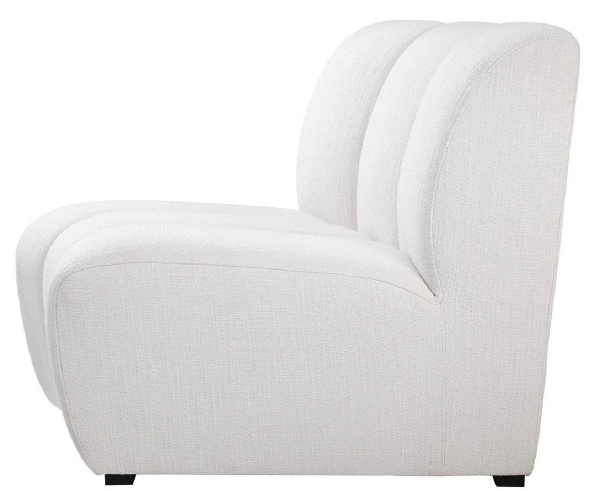 Luxury couch white / black 109 x 95 x H. 83.5 cm - Curved & extendable luxury living room sofa