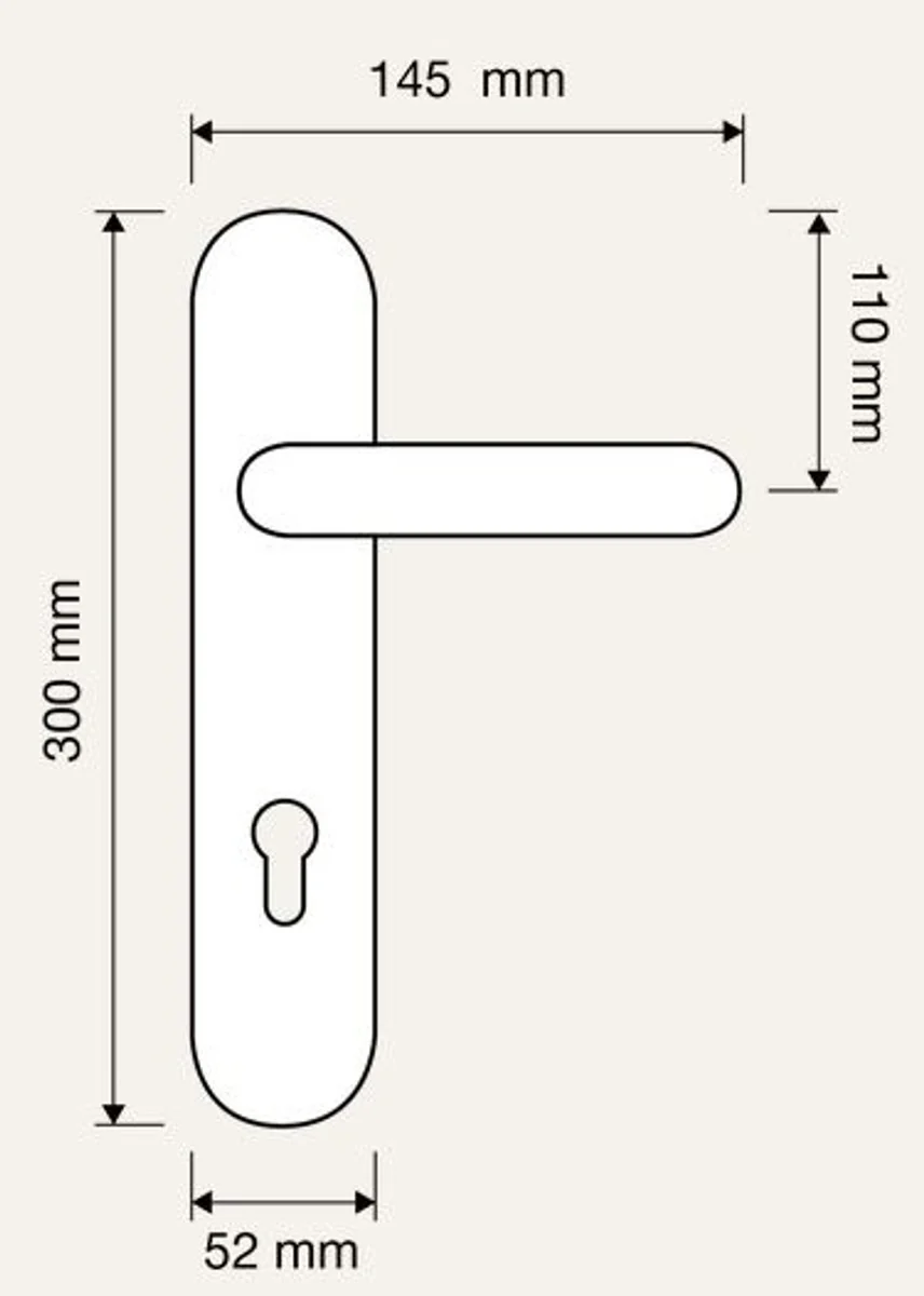 Baroque door handle set French gold 14.5 x H. 30 cm - Baroque collection
