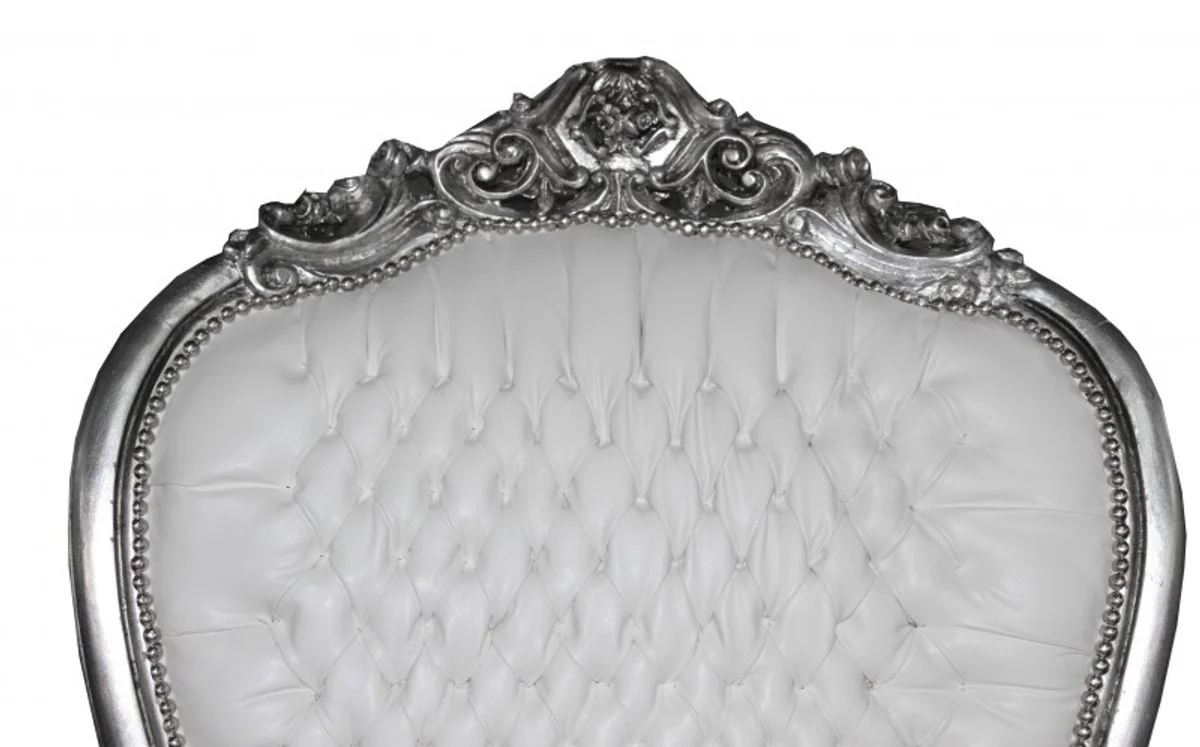 Baroque throne armchair Majestic Mod2 white / silver - giant armchair - throne chair Tron