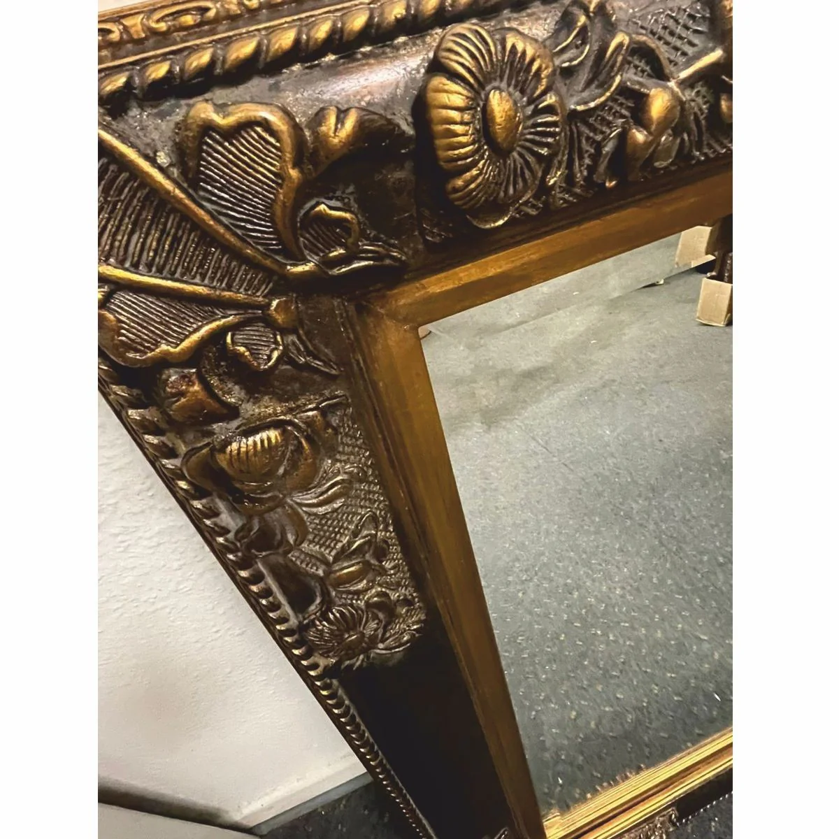 Baroque mirror black / antique gold H. 94 cm - Baroque style furniture