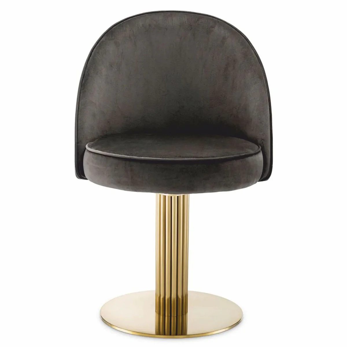 Luxury dining room chair gray / brass H.85 cm - swivel chair - dining room furniture