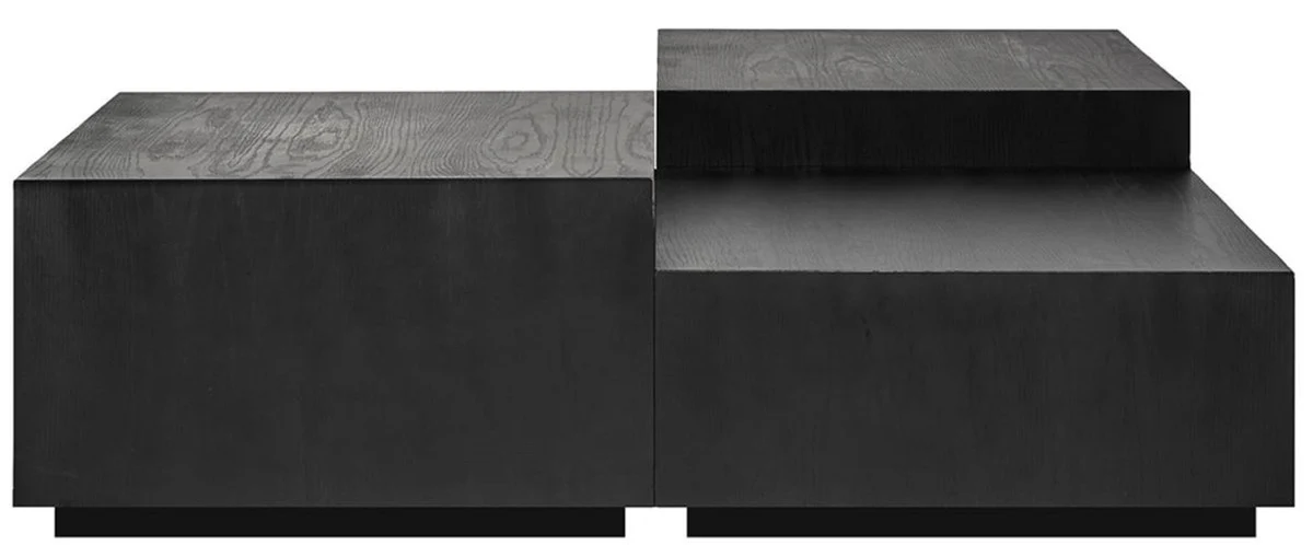 Luxury coffee table set of 4 anthracite / black 130 x 130 x H. 40 cm - Square solid wood living room table - Living room furniture - Luxury furniture - Luxury furnishings