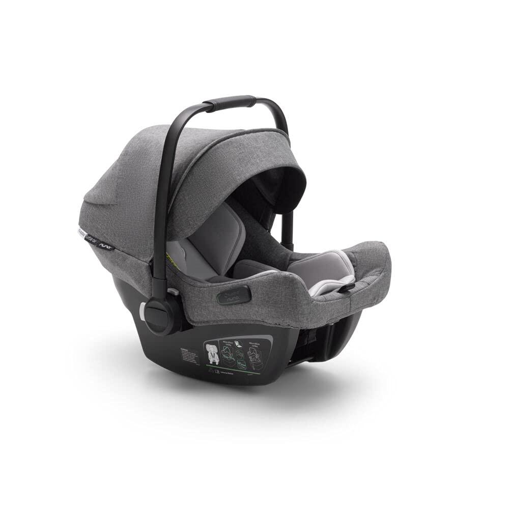 Bugaboo Turtle Air by Nuna Car Seat + Base - Compatible with Bugaboo Fox, Lynx, Donkey Bee and Ant Strollers - Fits Infants 4 to 32 Pounds - Lightweight Car Seat - Black