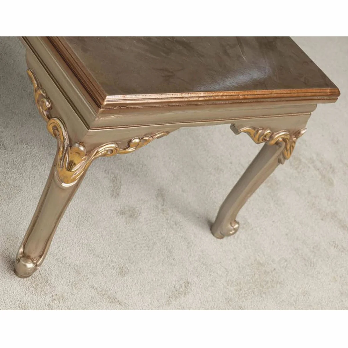 Luxury Baroque Coffee Table Gray / Gold 103 cm - Baroque Living Room Furniture