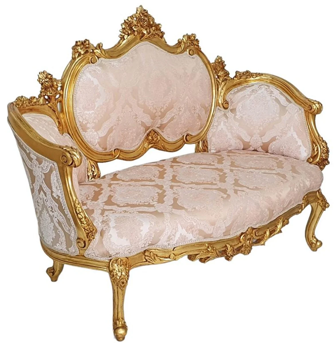 Baroque sofa pink / white / gold - handmade living room sofa in baroque style - living room furniture in baroque style - antique style furniture - magnificent baroque furniture - baroque furnishings