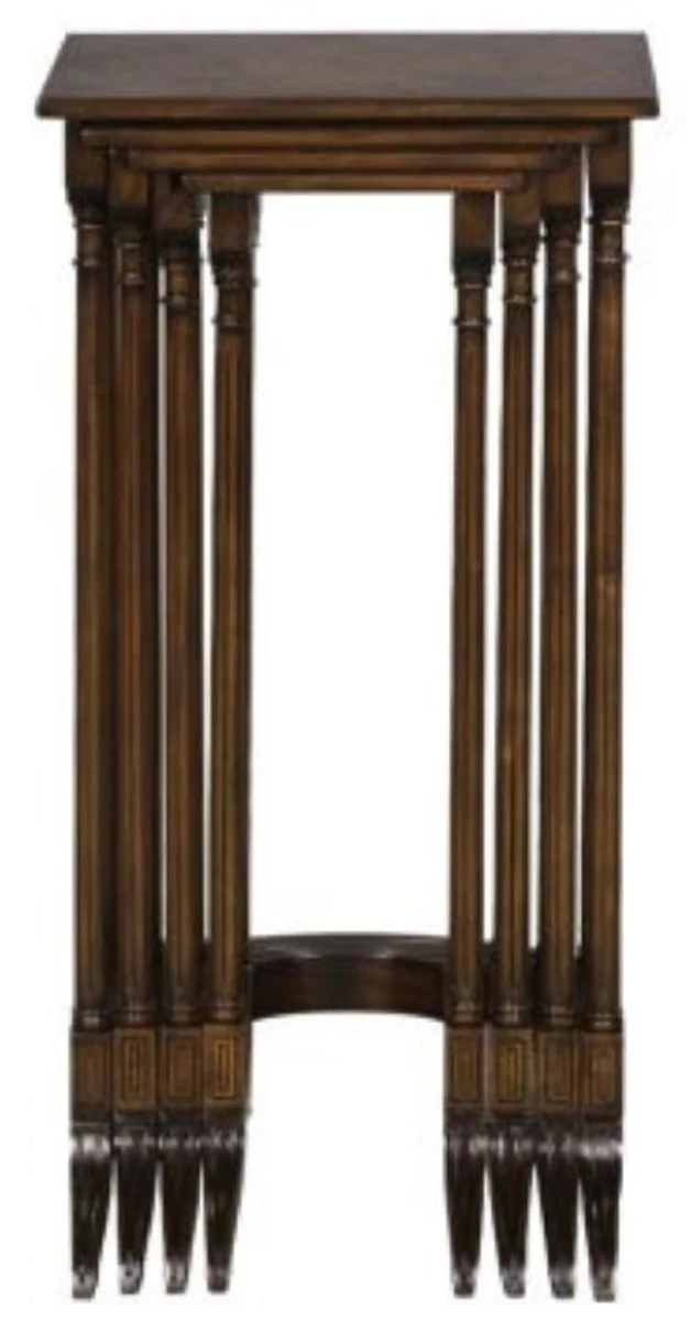 Luxury side table brown / dark brown 37 x 34 x H. 73 cm - extendable mahogany table