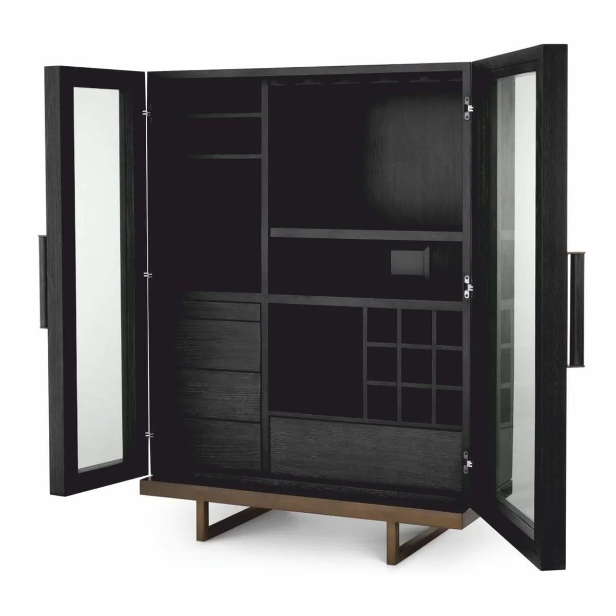 Luxury bar cabinet black gray / bronze H. 150 cm - Bar furniture