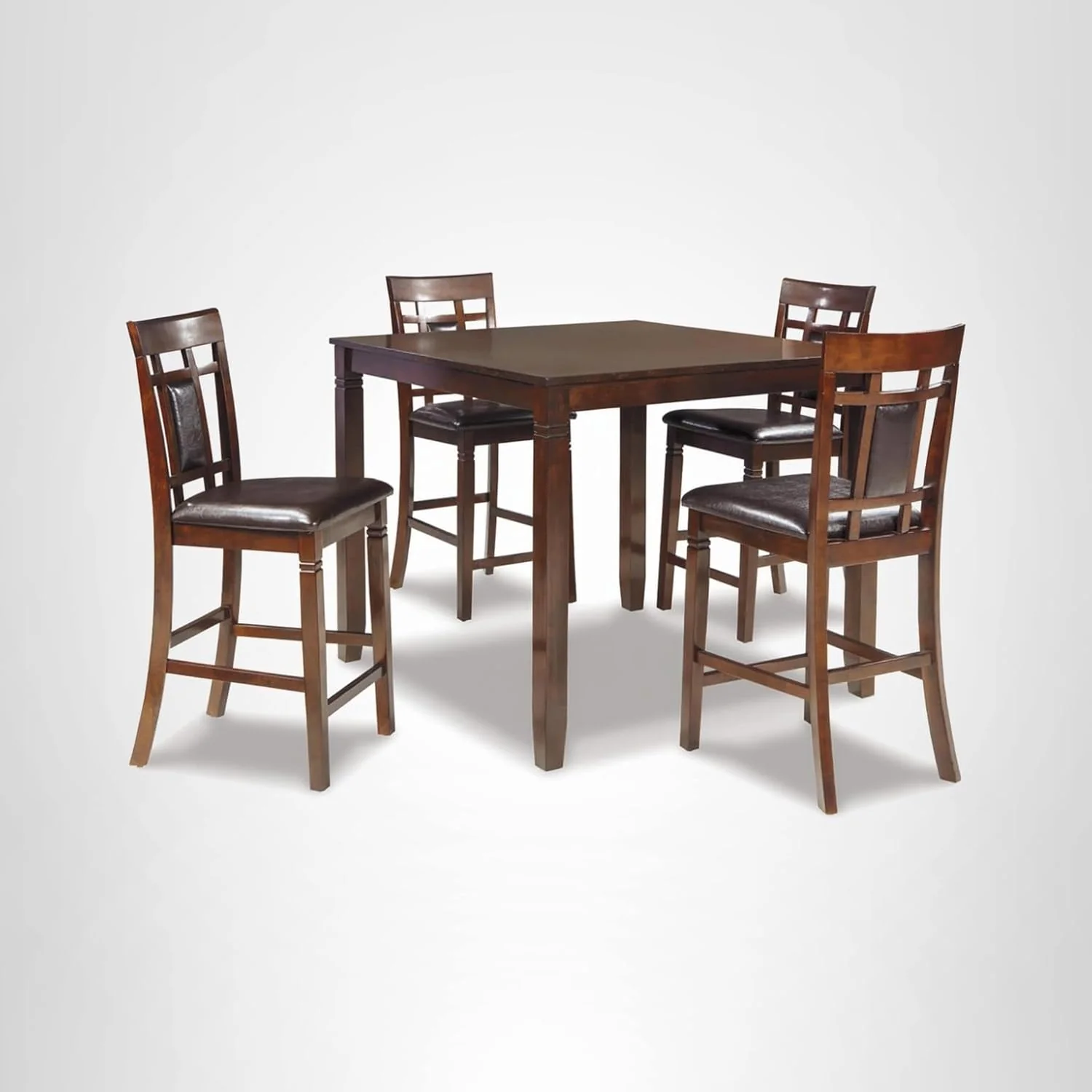Signature Design by Ashley Bridson 5 Piece Dining Room Set Includes Table 4 Ladderback Barstools