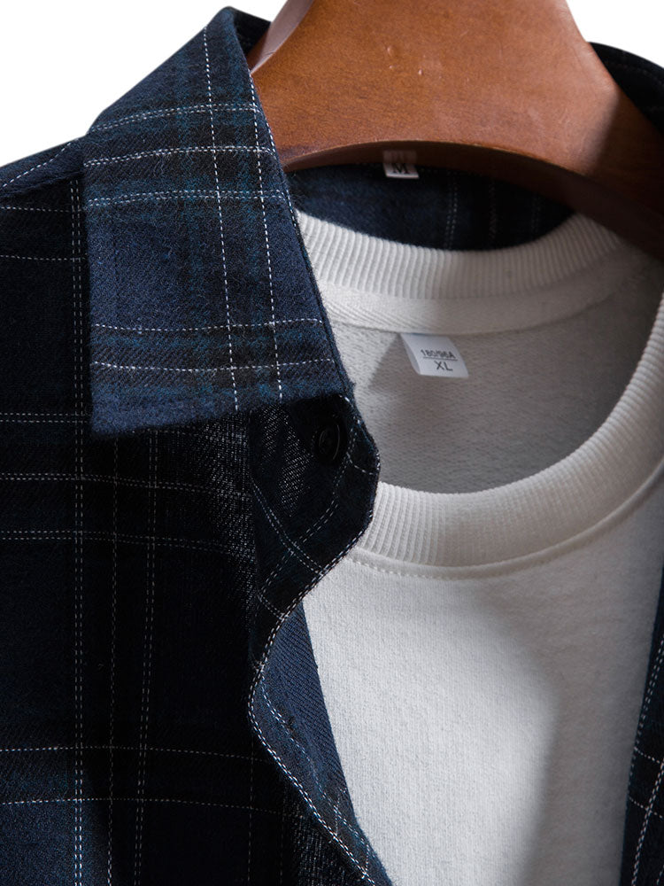 Long Sleeve Plaid Shirt With Pocket