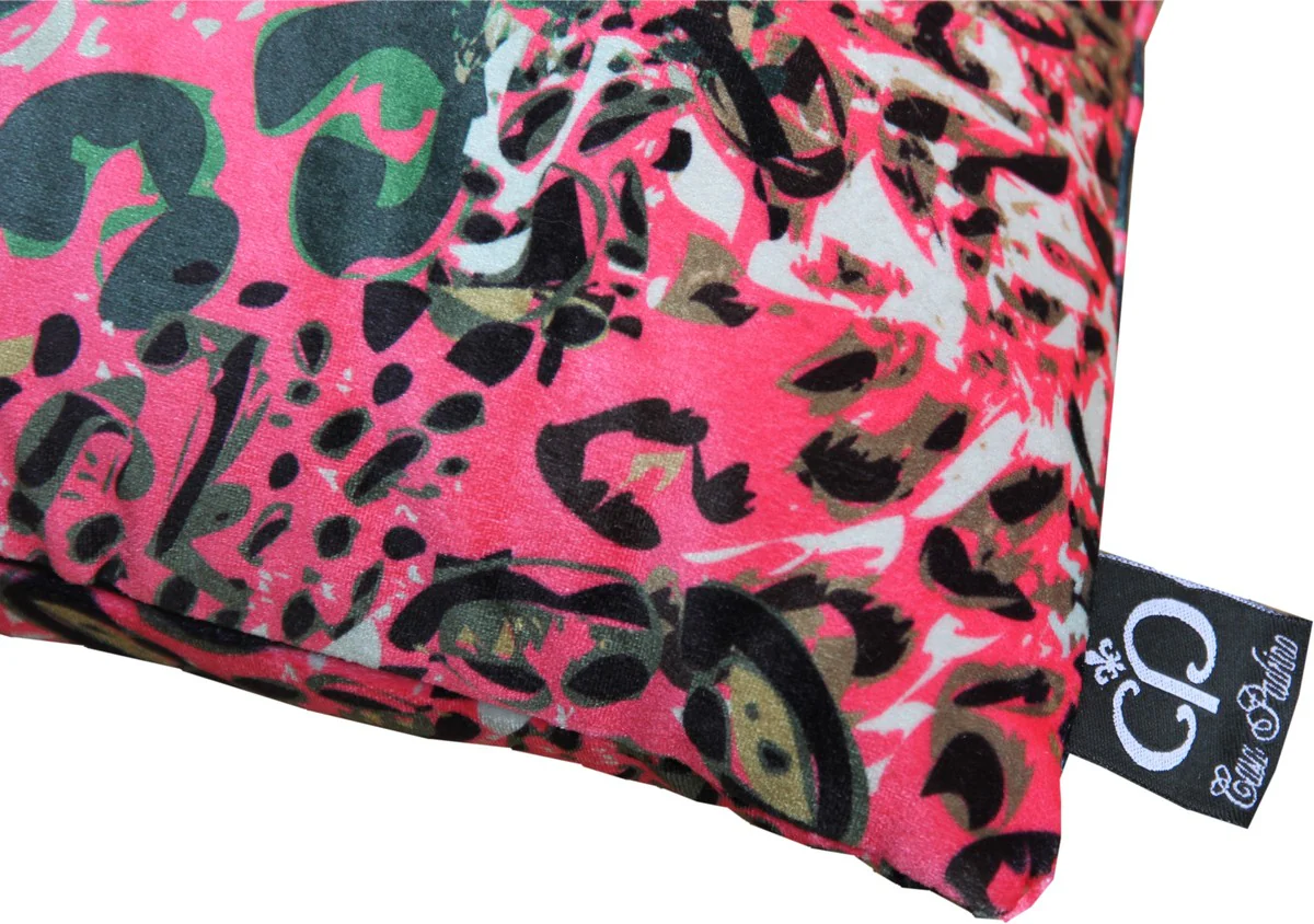 Luxury living room decorative cushion Kansas Leo multicolored 35 x 55 cm - finest velvet fabric - luxury collection