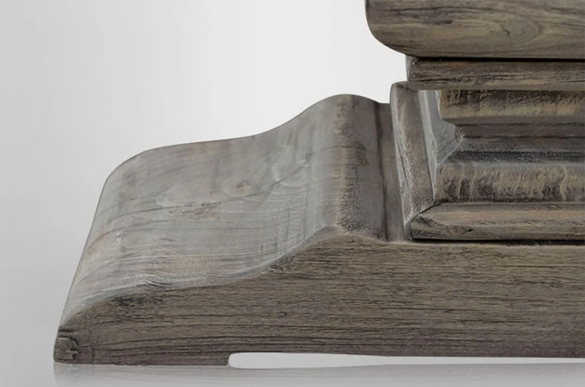 Country house coffee table oak rustic gray 140 x 80 cm - baroque style salon living room table solid oak