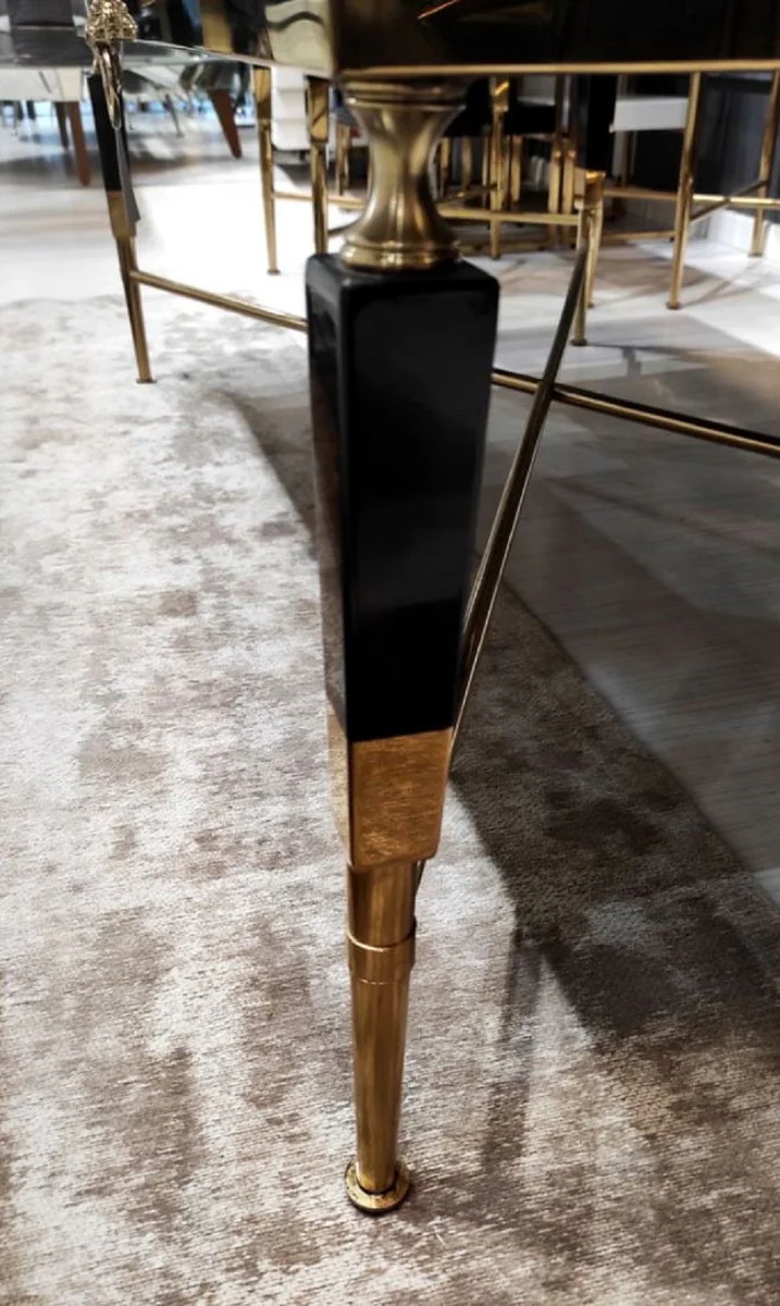 Luxury coffee table black / gold 130 x 70 x H. 45 cm - Living room table with artificial marble table top - Luxury living room furniture - Hotel furniture - Luxury furnishings - Hotel furnishings