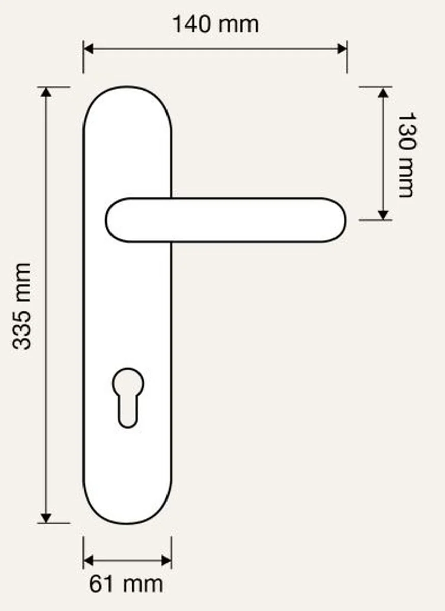 Baroque door handle set brass patinated 14 x H. 33.5 cm - door handles in the baroque style