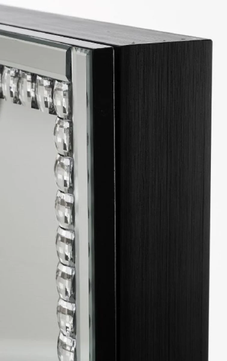 Luxury jewelry cabinet with mirror door silver / black 35 x 9 x H. 120 cm - Luxury Collection