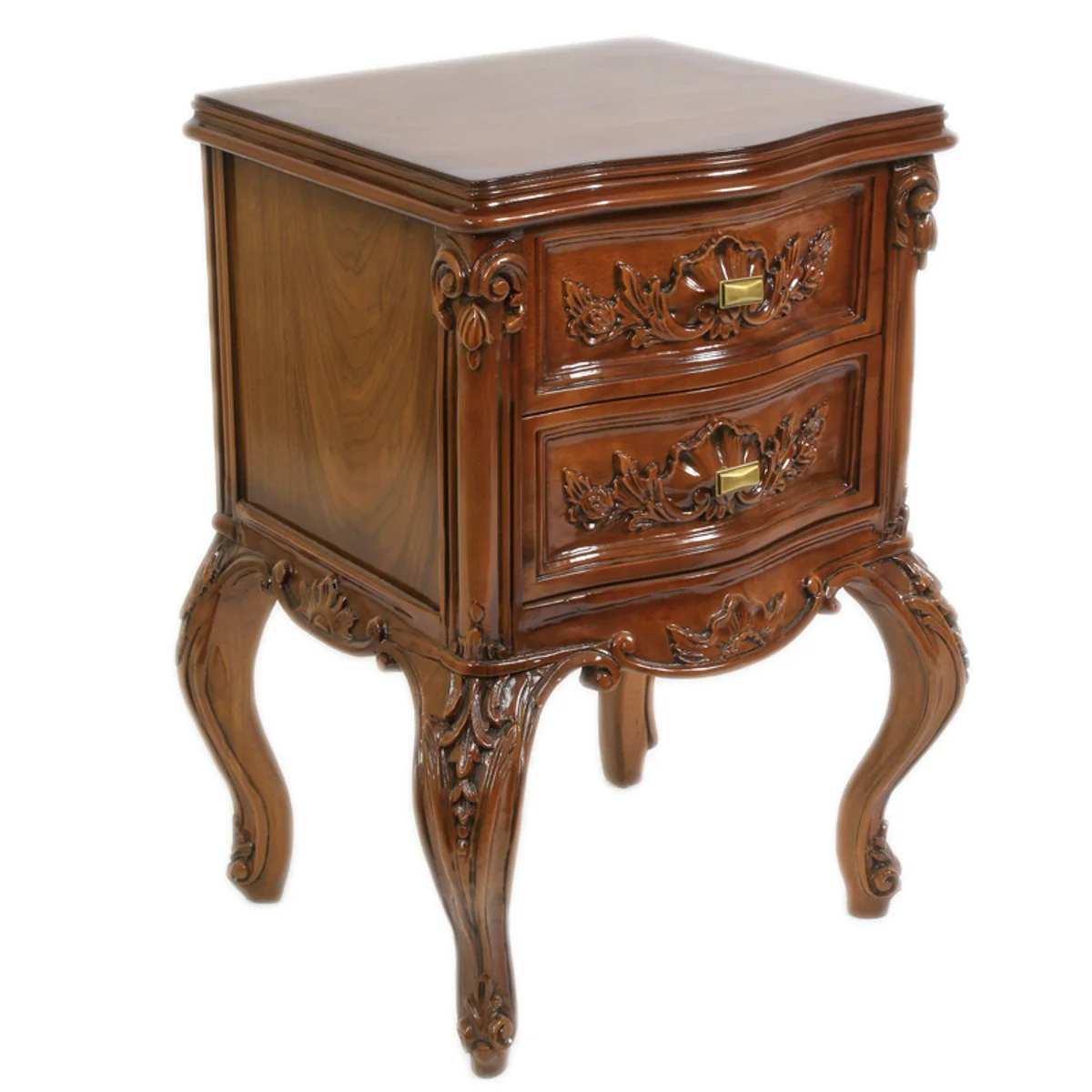 Baroque chest of drawers mahogany H 70 cm, W 50 cm, D 40 cm - Bedside table chest of drawers - Italian style furniture