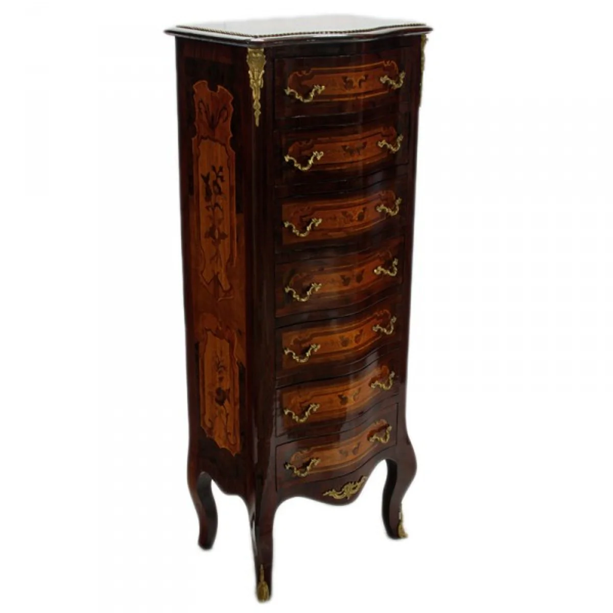Baroque chest of drawers with 7 drawers model - mahogany