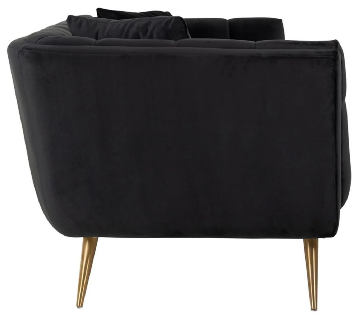 Luxury velvet sofa anthracite / gold 230 x 91 x H. 75 cm - living room sofa - living room furniture - luxury furniture - living room furnishings - luxury furnishings - luxury quality