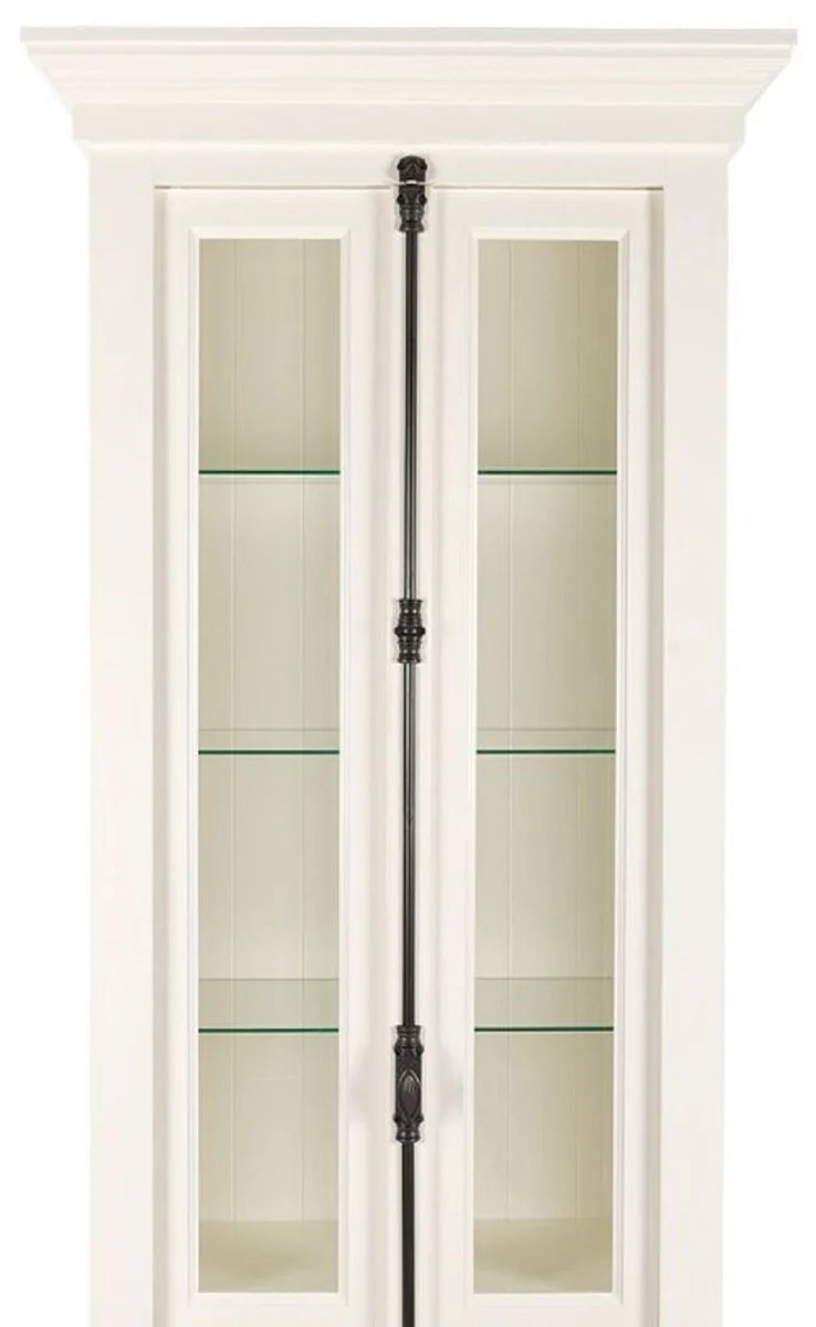 Country house style display cabinet white 95 x 45 x H. 242 cm - display cabinet with 2 doors - solid wood cabinet - country house style furniture