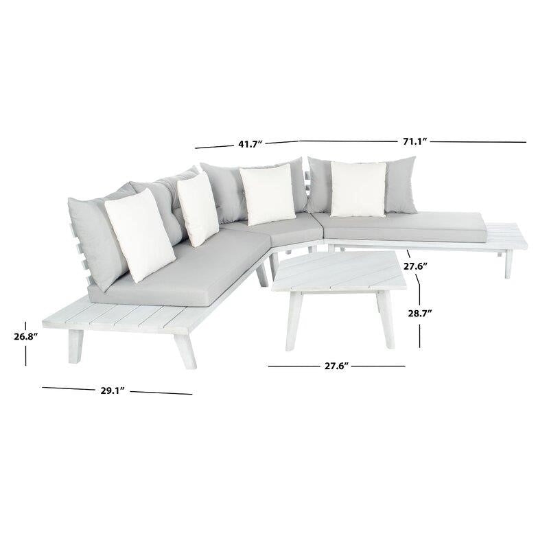 Coates Solid Wood 5-person seating area with cushions
