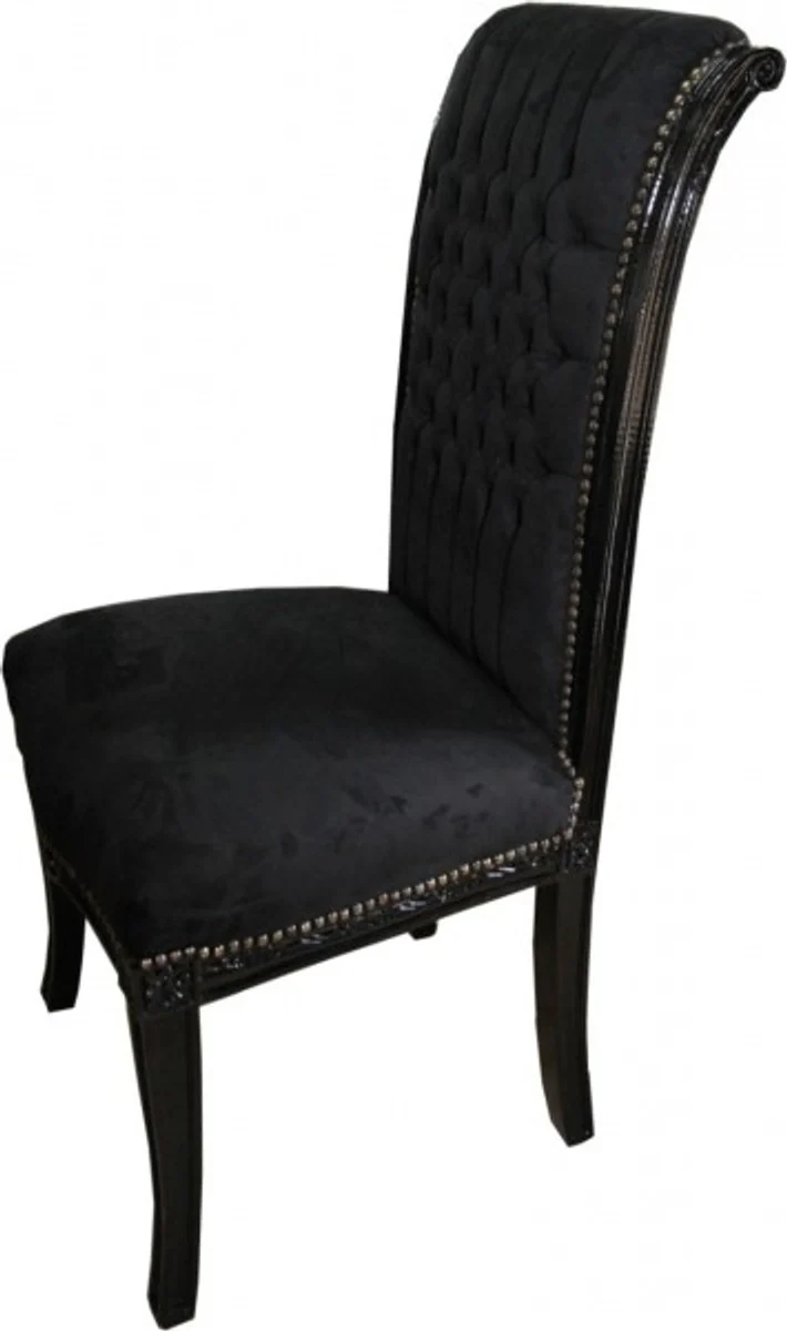 Baroque high-back dining room chair black / black - high-back chair furniture