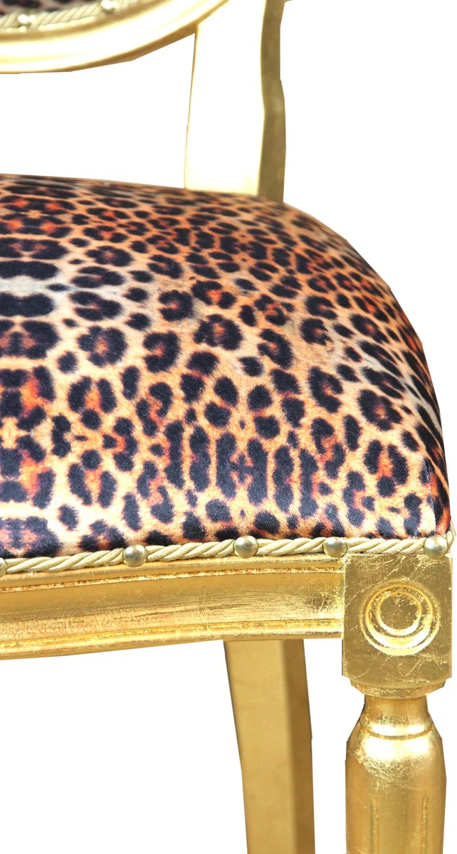 Baroque Luxury Dining Chair Leopard / Gold Mod2 - Designer Chair - Hotel & Restaurant Furniture - Luxury Quality