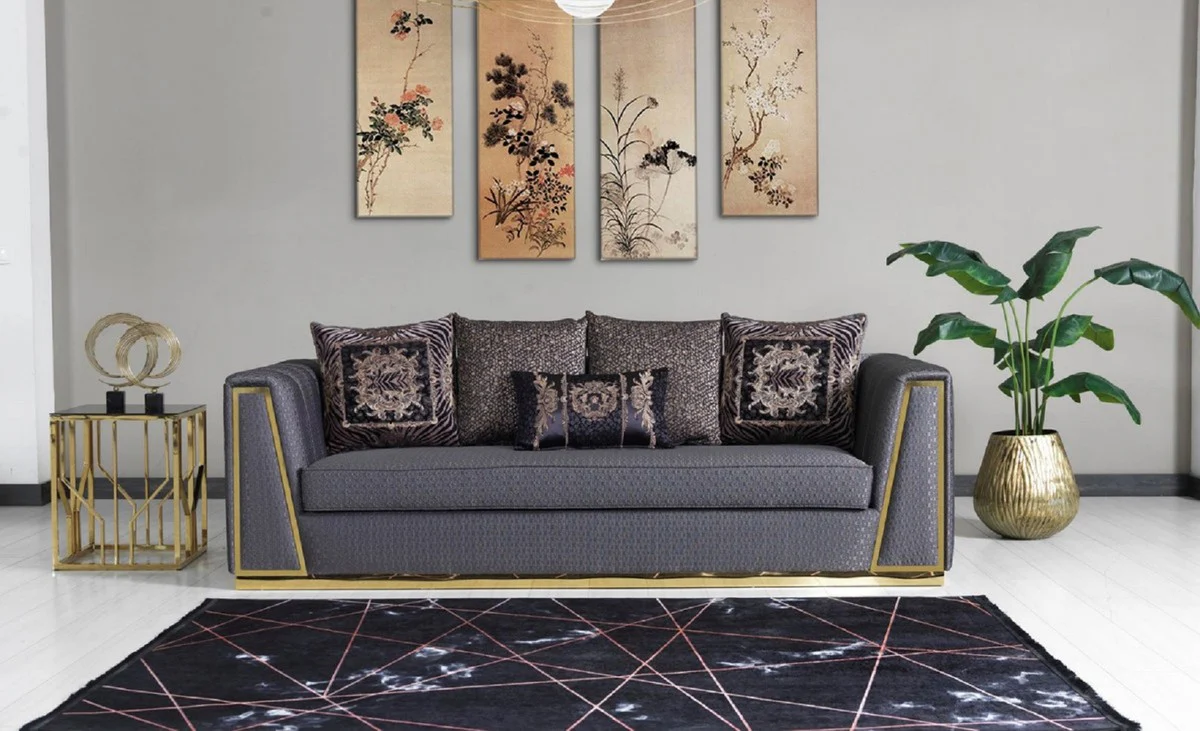 Luxury living room set purple / gold - 2 sofas & 2 armchairs & 1 coffee table - modern living room furniture - luxury quality