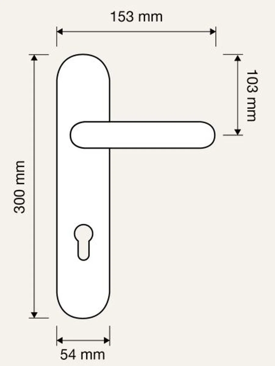 Baroque door handle set French gold 15.3 x H. 30 cm - Baroque style door handle set