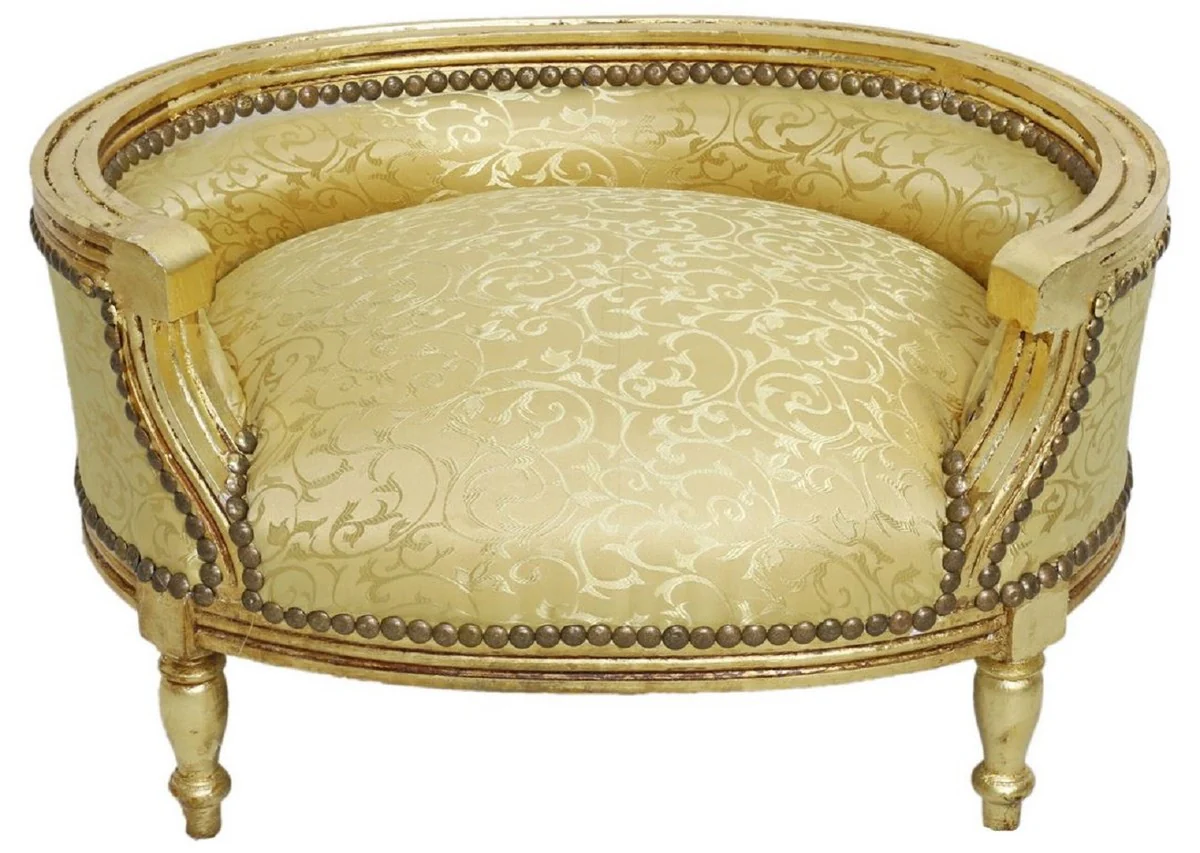 Baroque Dog Bed & Cat Bed Gold Pattern / Antique Gold - Handmade Dog & Cat Sofa in Baroque Style - Baroque Dog & Cat Furniture - Baroque Animal Furniture