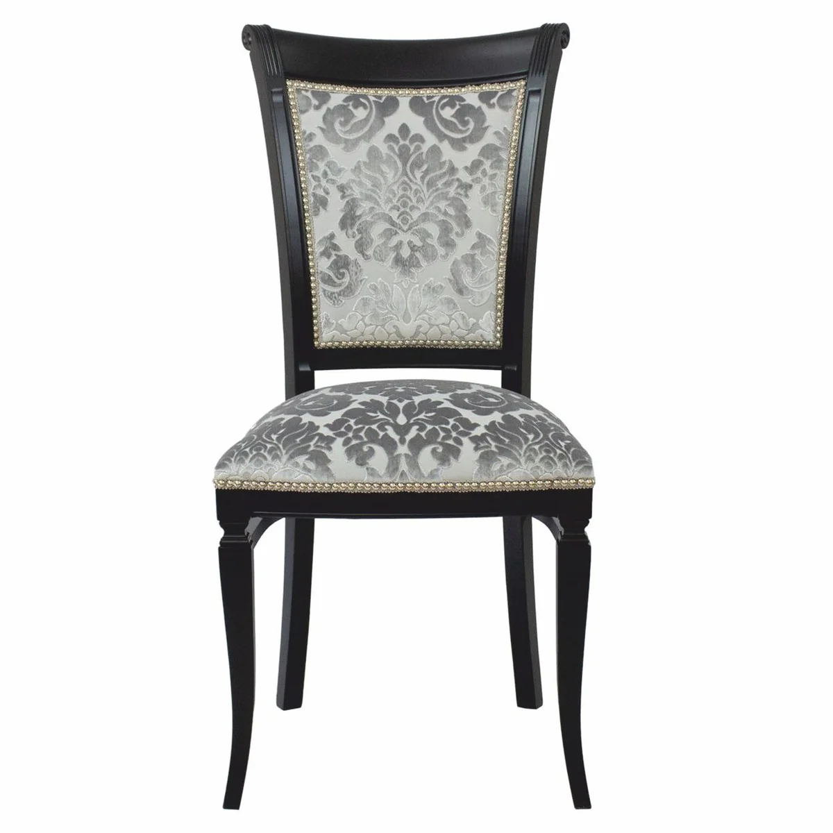 Luxury Art Deco Dining Room Chair Set of 4 Gray / Black H. 96 cm - Dining Room Furniture