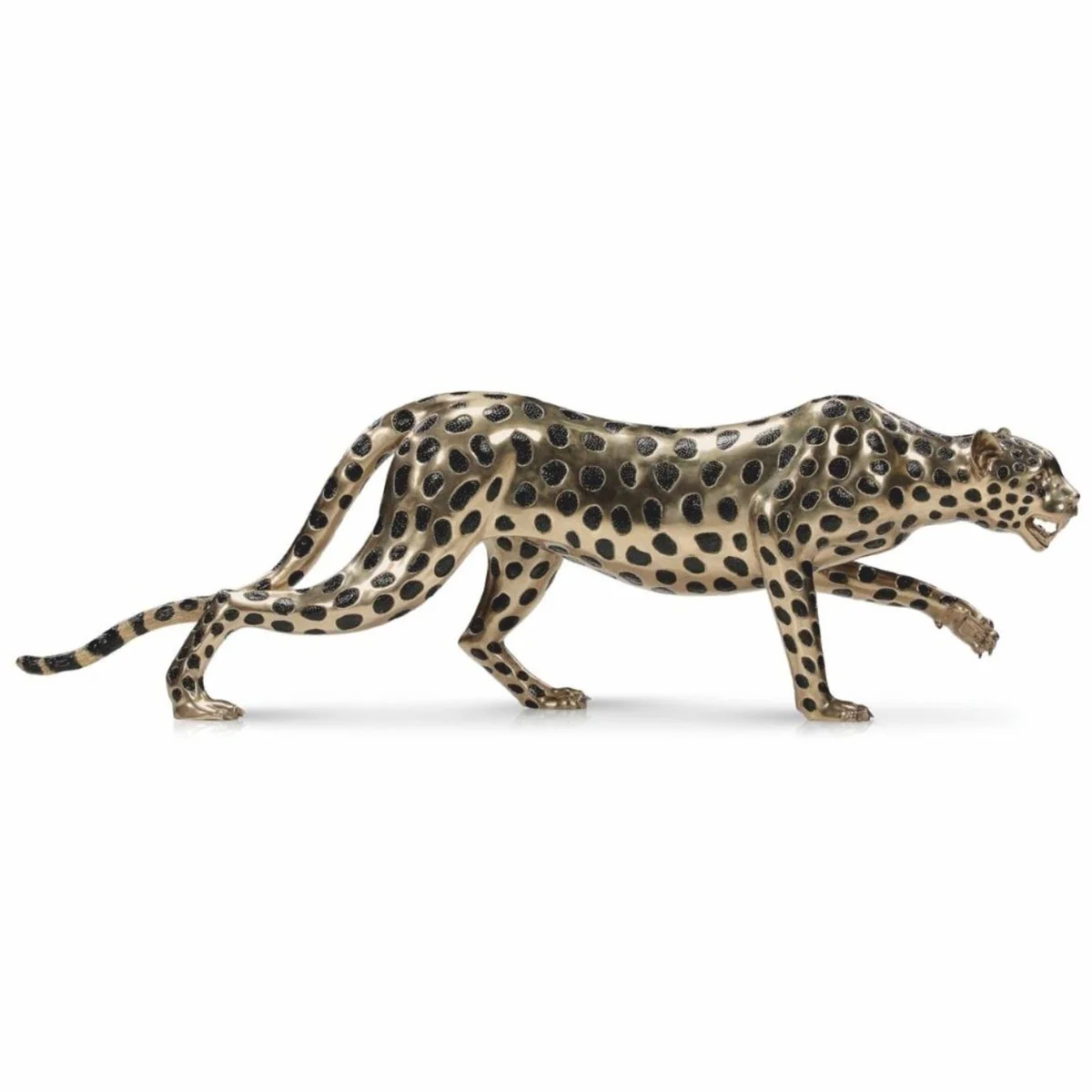 Luxury decorative bronze sculpture cheetah gold / black 148 cm - bronze figure