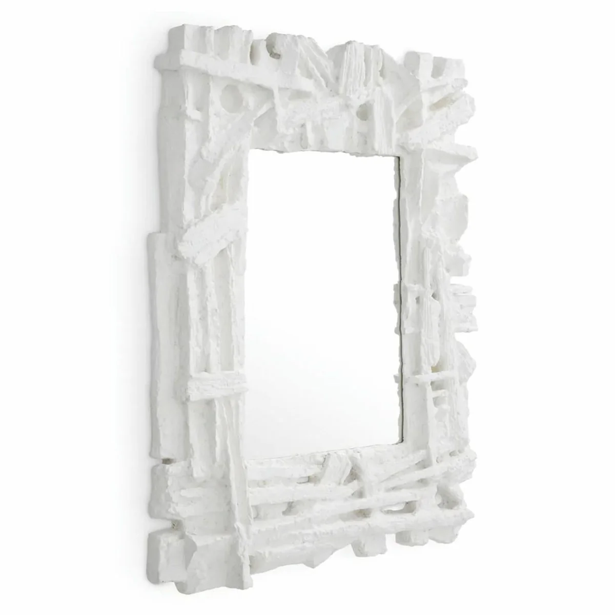 Luxury Mirror Matt White 121 cm - Rectangular Wall Mirror - Luxury Furniture