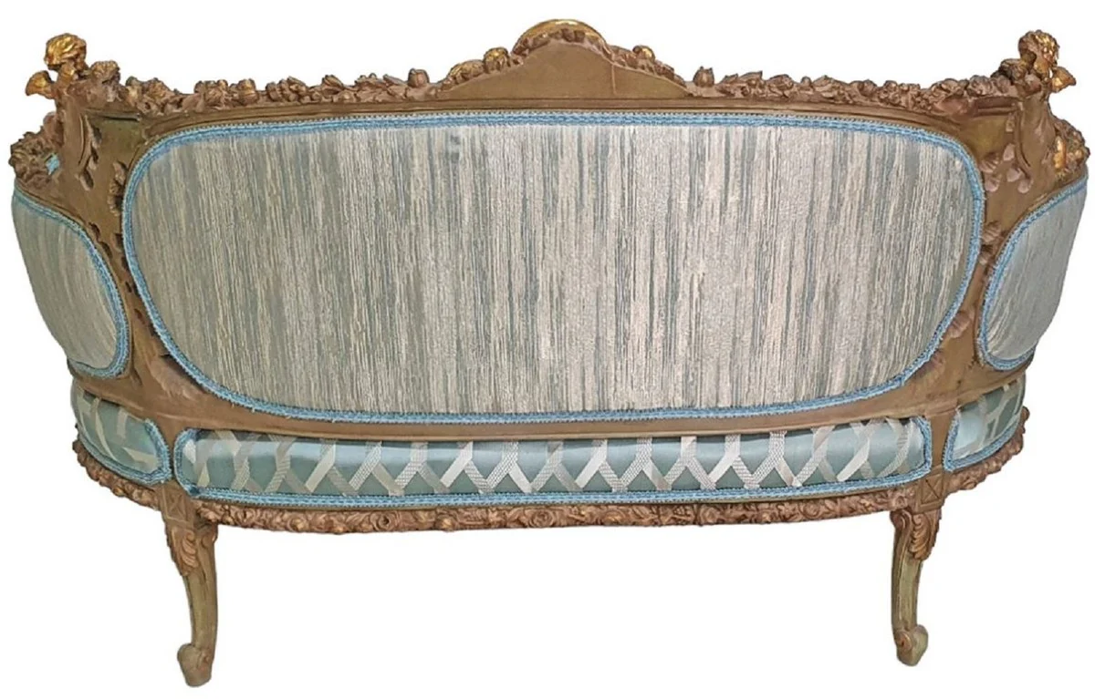 Baroque sofa turquoise / antique gold - magnificent living room sofa in baroque style - living room furniture in baroque style - baroque furniture - baroque furnishings