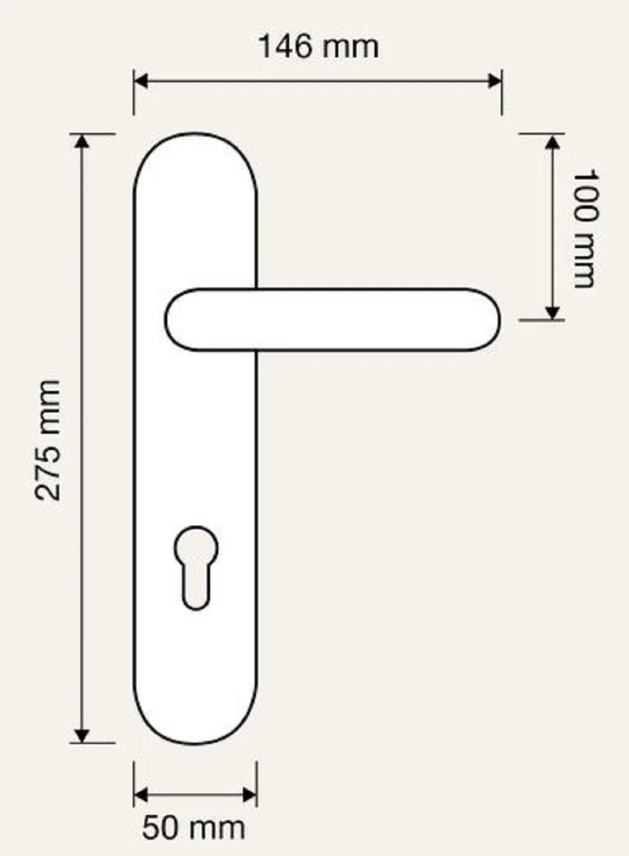 Art Nouveau door handles French gold 14.6 x H. 27.5 cm - Brass door handle set in Art Nouveau