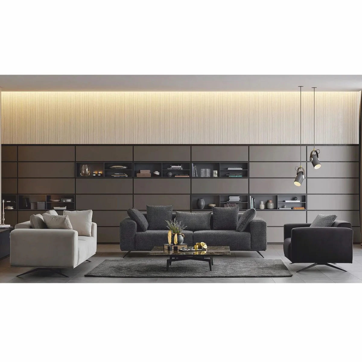 Luxury Sofa Black 229 cm - Luxury Living Room & Hotel Furniture