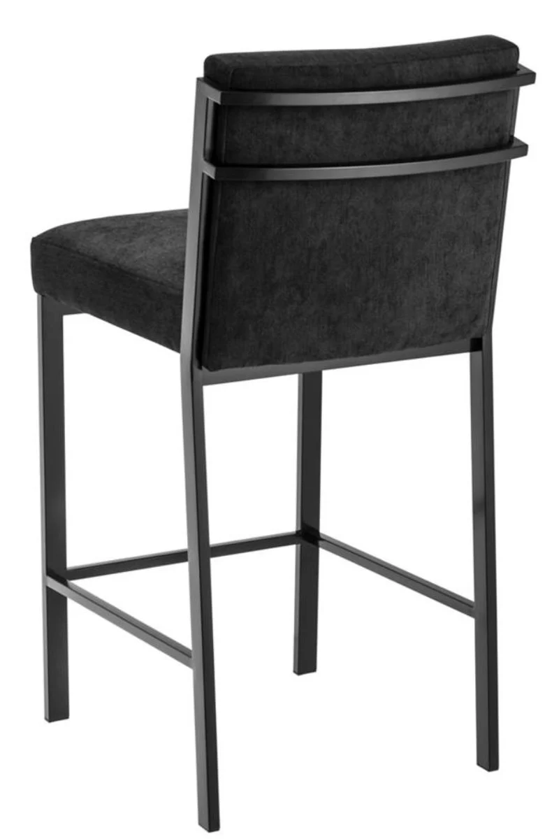 Luxury bar chair black / bronze 43 x 54 x H. 91 cm - designer stainless steel bar stool with velvet fabric - bar furniture
