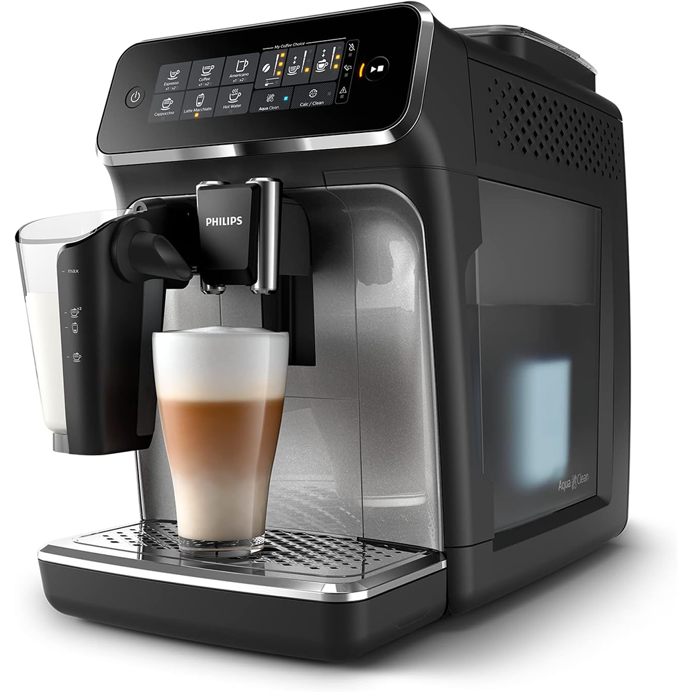 Philips 3200 series EP3246 / 70 fully automatic coffee machine, 5 special coffees (LatteGo milk system) painted black / silver