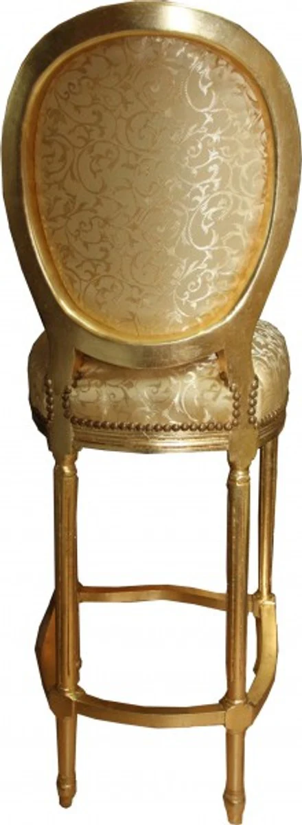Baroque Bar Chair Gold Pattern / Gold - High Chair Bar Chair Bar Stool - Club Furniture