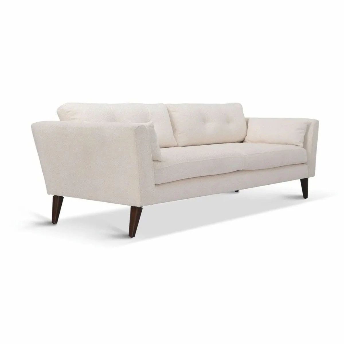Luxury living room sofa cream / dark brown 220 cm - living room furniture
