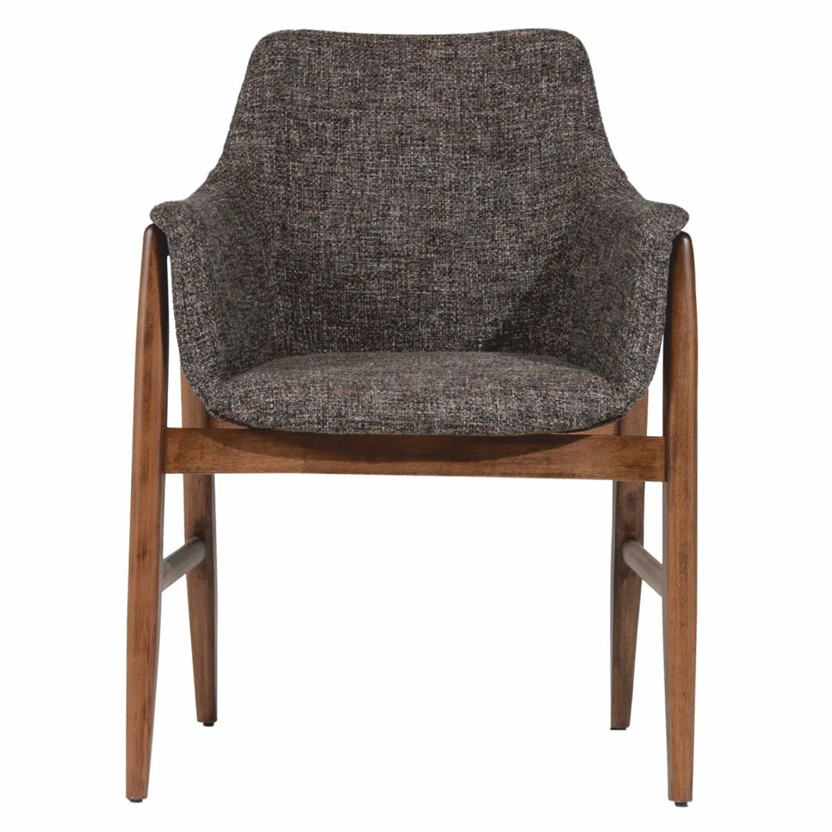 Luxury dining room chair set of 6 with armrests black / brown H. 86 cm