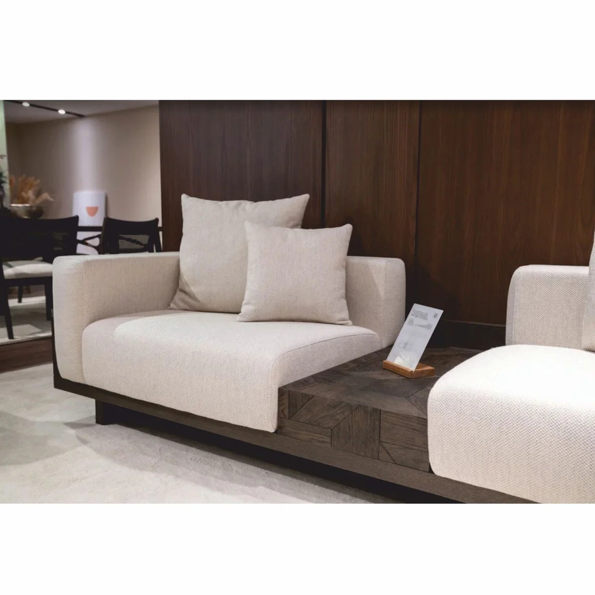 Luxury Sofa Cream / Dark Brown 260 cm - Living Room & Hotel Furniture