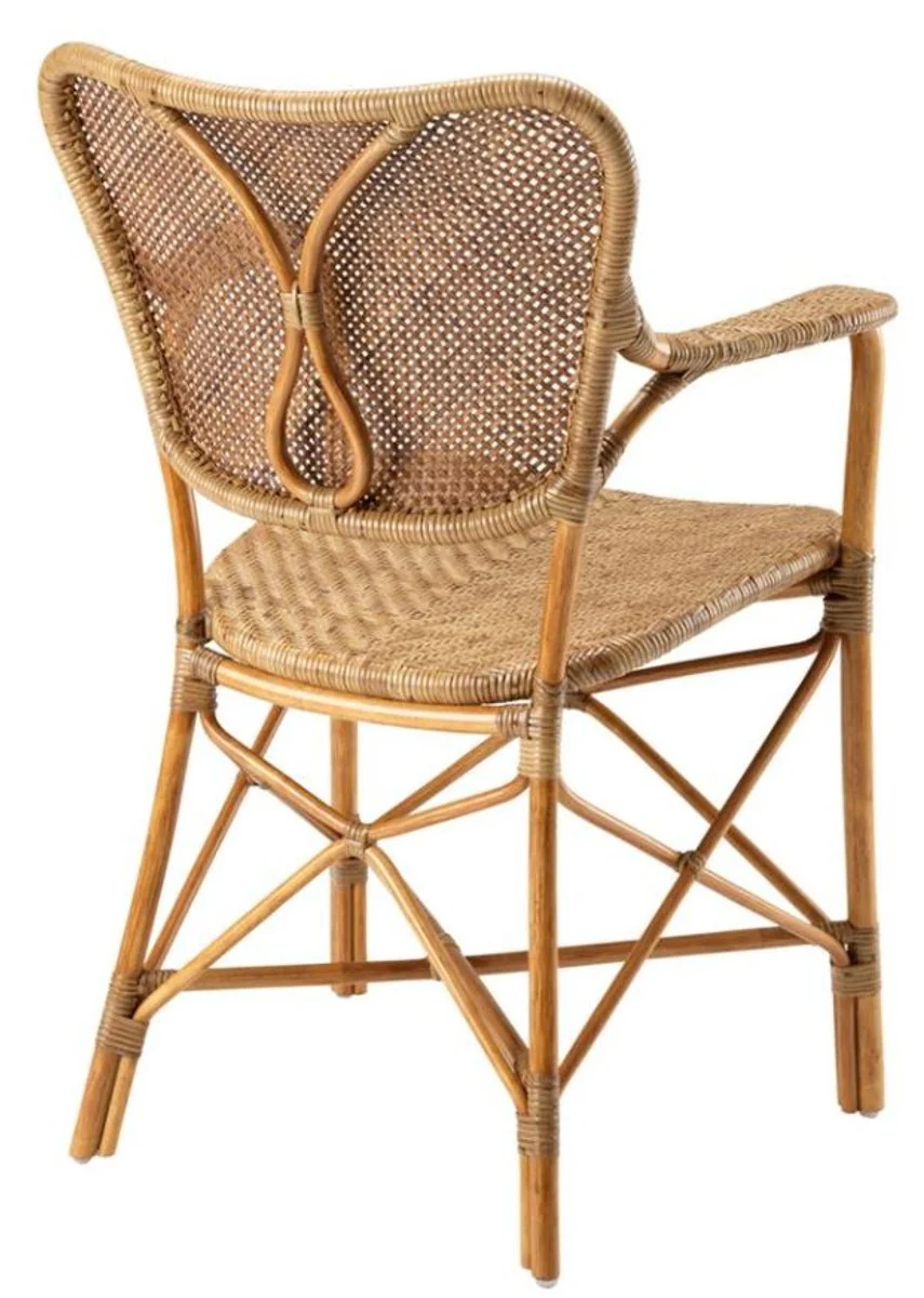 Designer garden chair with armrests light brown - luxury garden furniture