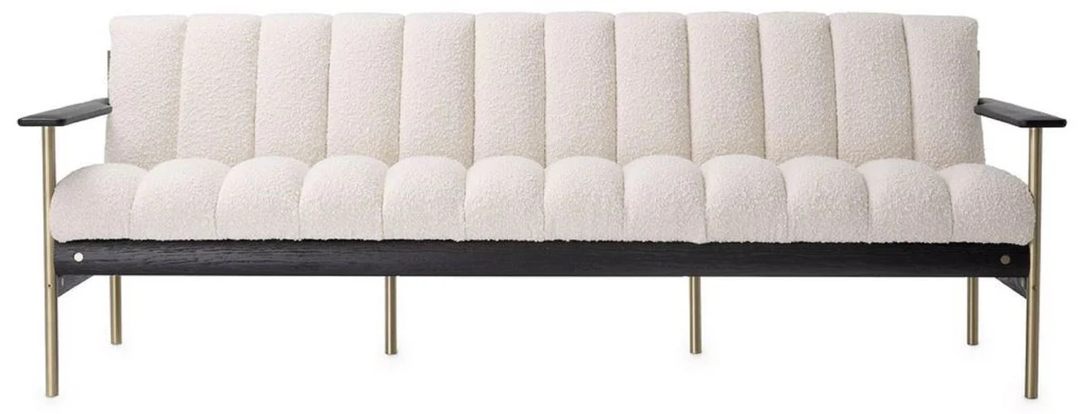 Luxury living room sofa cream / brass / black 200 x 78 x H. 73 cm - Modern living room sofa - Luxury living room & hotel furniture - Luxury quality