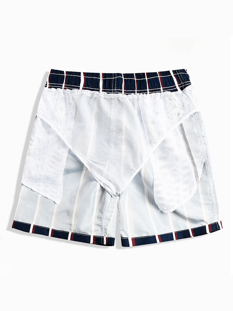 Striped Print Swim Shorts