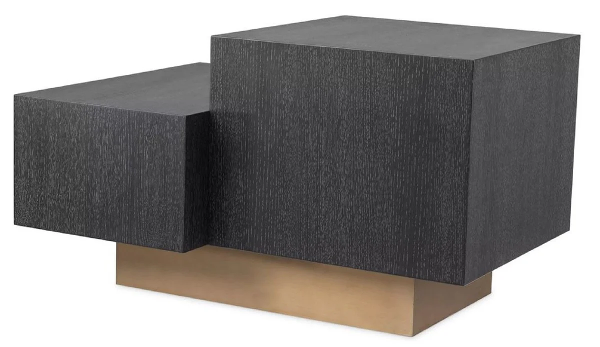 Luxury side table black gray / brass 70.5 x 50 x H. 40.5 cm - Modern living room table - Luxury designer furniture