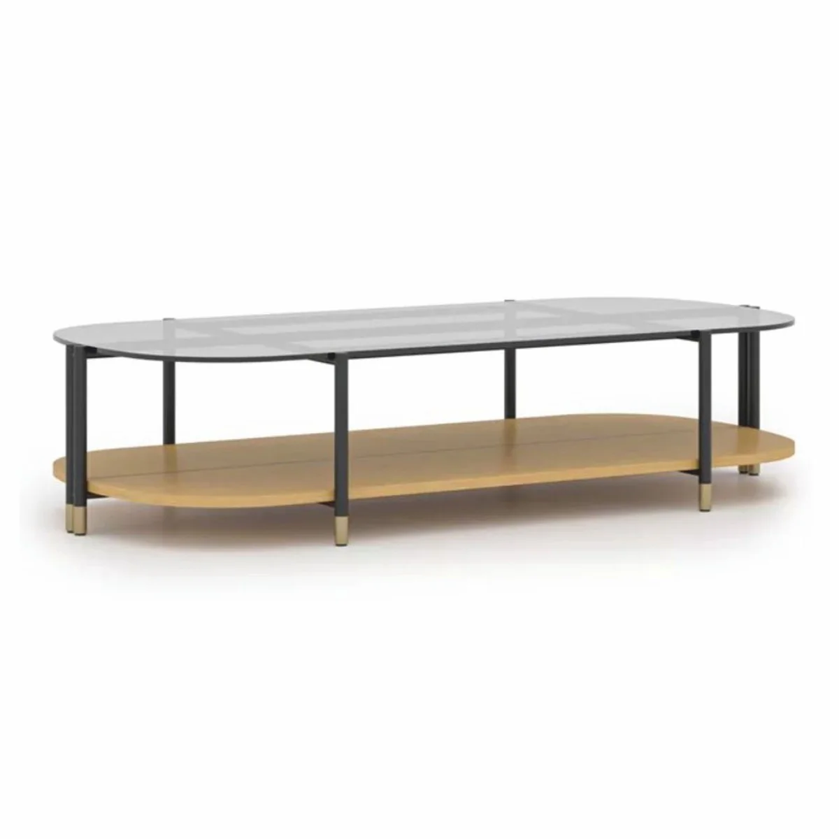 Luxury coffee table natural colors / gray / brass 155 cm - living room & hotel furniture