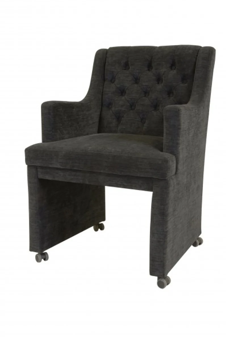 Designer dining room chair / armchair ModEF 310 dark gray - hotel furnishings - armchair on wheels