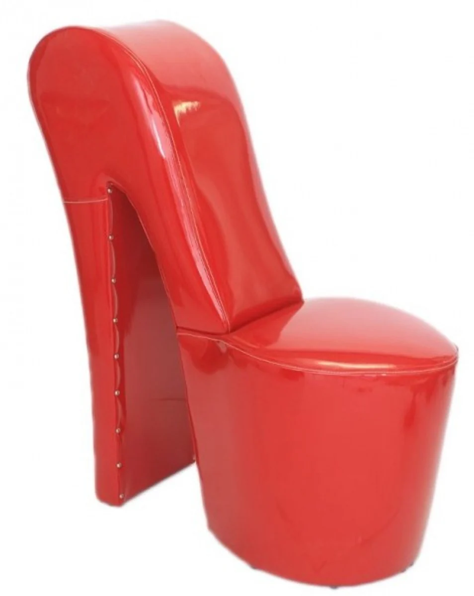 High Heel Armchair Red Lacquer Luxury Design - Designer Armchair - Club Furniture - Shoe Chair Armchair