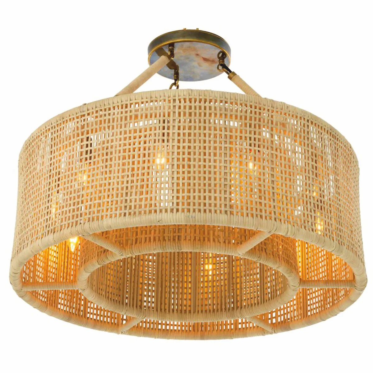 Luxury rattan chandelier natural color Ø 80 cm - luxury lights