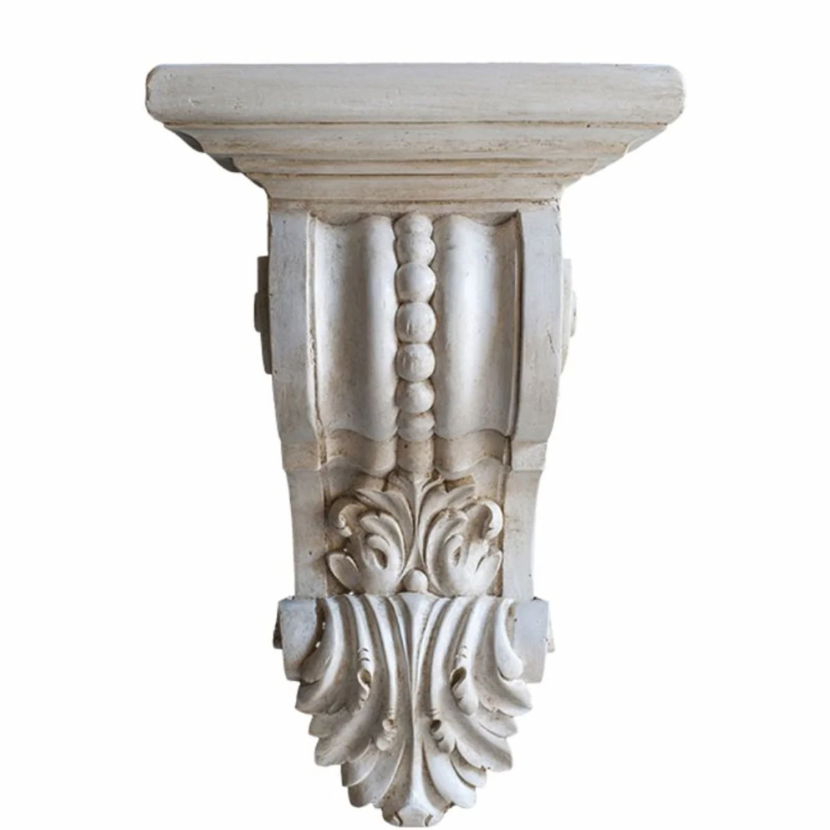 Luxury Baroque wall console antique white H. 50 cm - Made in Italy